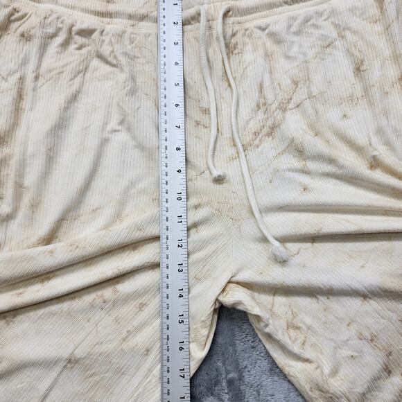 Jenni Style Not Size Pants Women 3X Tan Tie Dye Ruffle Waist Drawstring Wide Leg - Picture 10 of 13